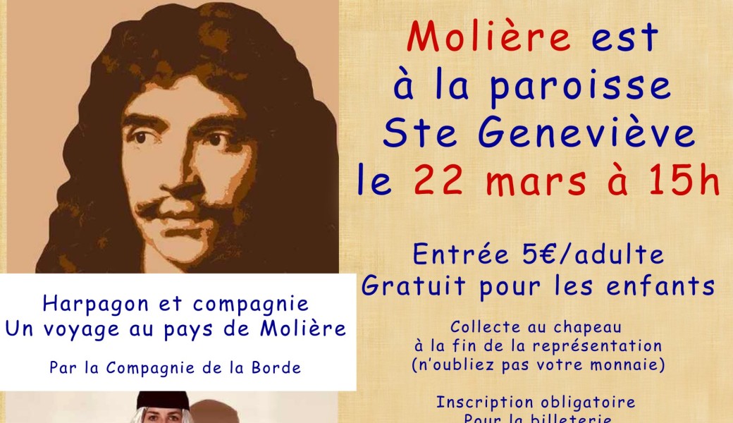 Participation au chapeau pour les artistes de la pièce de Molière du 22 mars