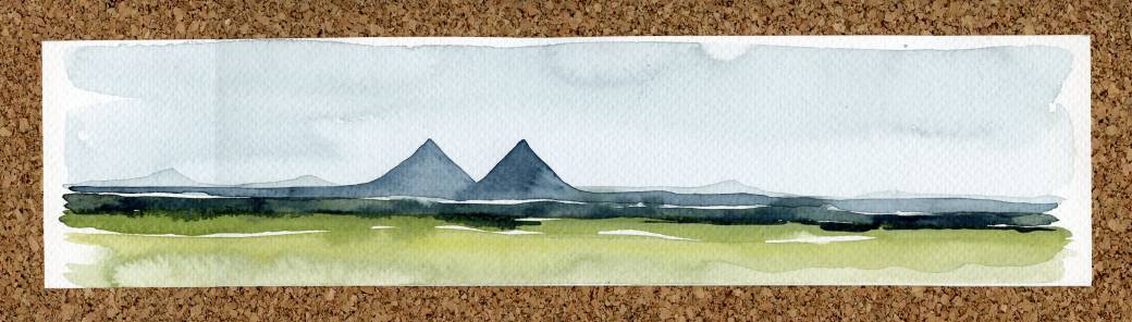 Paysage minier en aquarelle