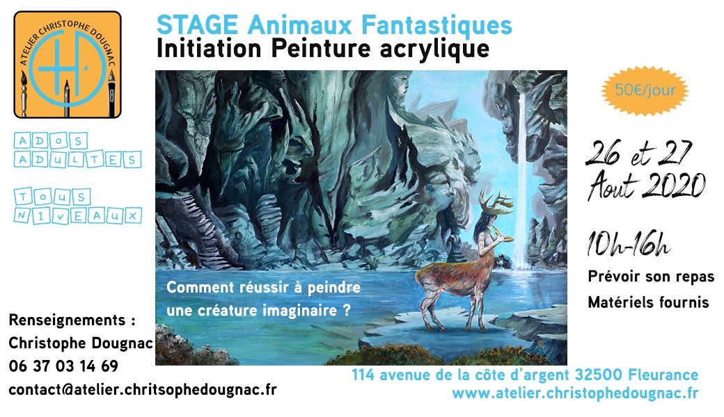 Peinture acrylique animaux fantastiques