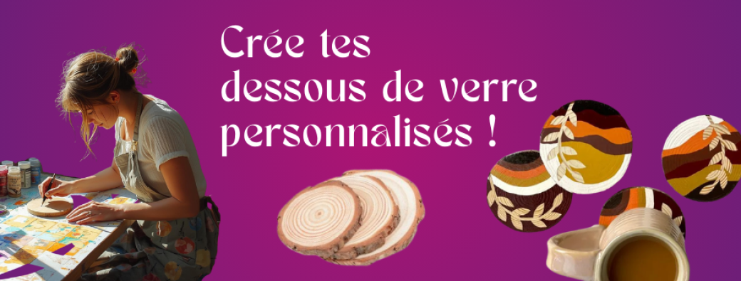 Peinture sur bois - 2 dessous de verre