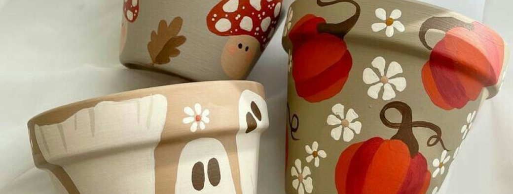 Peinture sur toile/ pot 