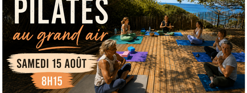 Pilates bord de mer sous la pinède