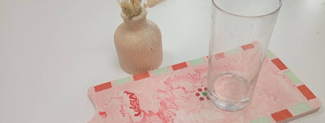 Planche apéritive en Jesmonite et Mosaïque incrustées