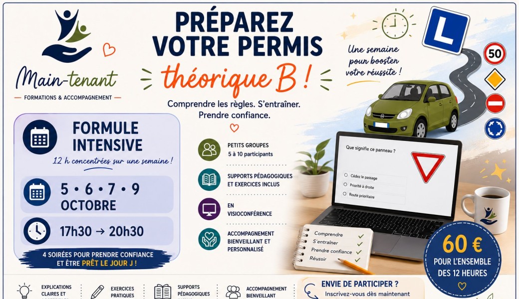 Préparation permis-Rythme intensif (soirées)