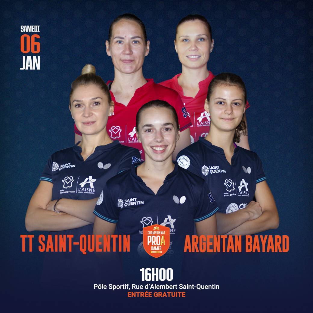 Tickets Pro de Tennis de Table TT StQuentin Argentan Bayard