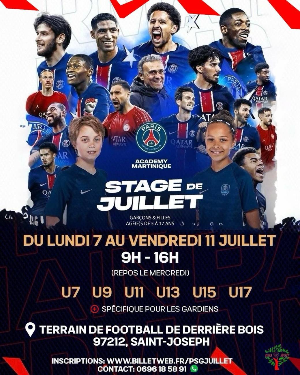 Stage de Juillet 2025 Paris Saint-Germain Academy Martinique