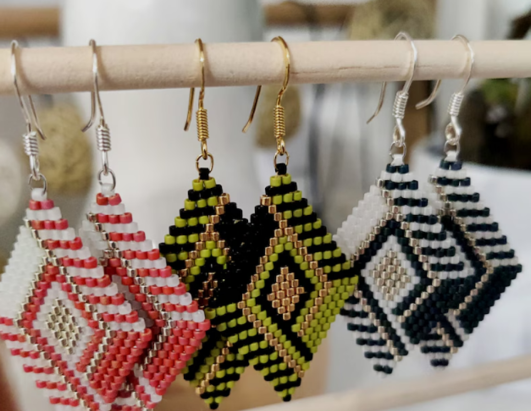Réalisation de boucles d’oreilles en perles Miyuki