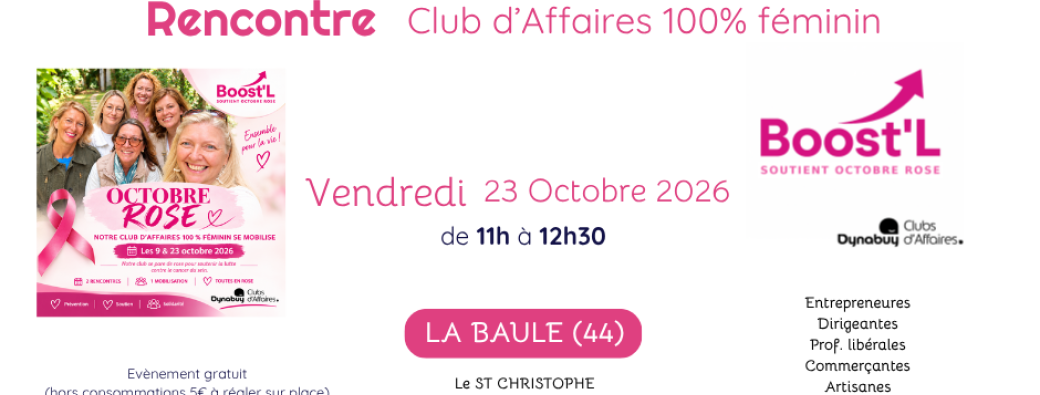 Rencontre DYNABUY Club d'affaires Boost'L Cote d'Amour 23 Octobre 2026