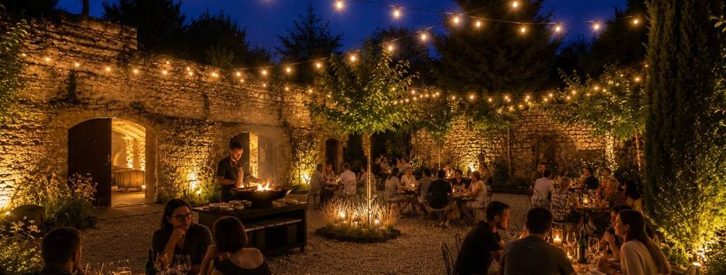 Repas gourmand brasero au Clos des religieuses