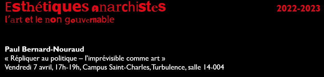 « Répliquer au politique – l’imprévisible comme art »