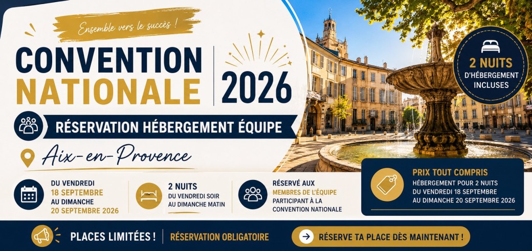 Réservation Hébergement – Convention Nationale 2026
