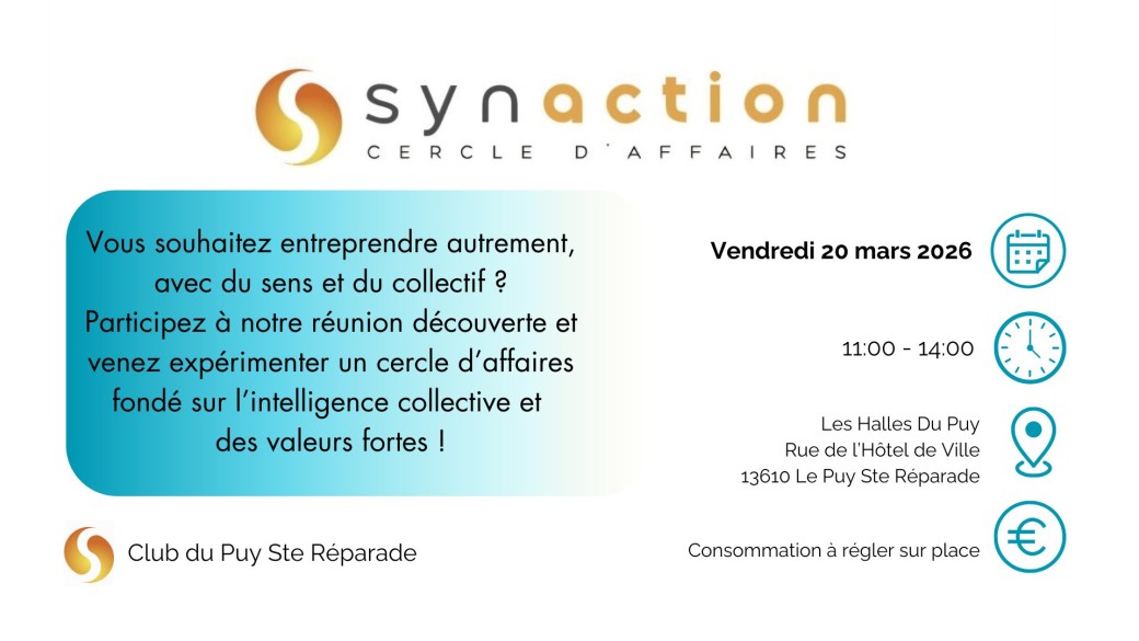 Réunion Synaction Club du Puy Ste Réparade du 20 mars 2026
