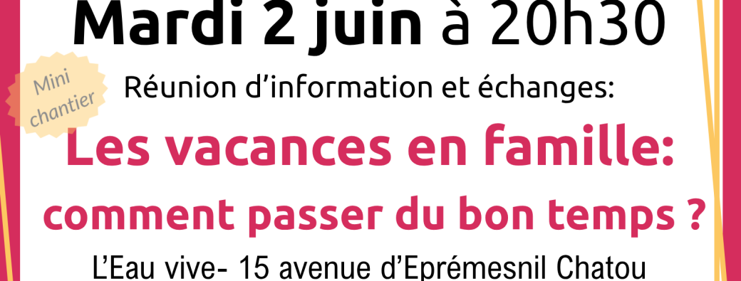 Réunion d'information Chantier éducation