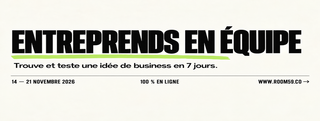 Room59 · Lance ton idée de business en 7 jours