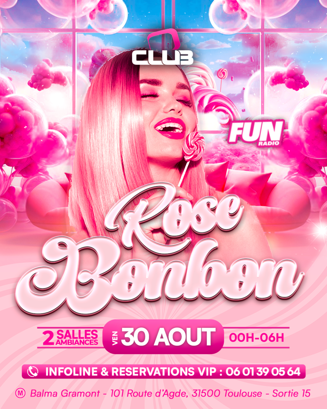 Rose Bonbon - Free Pass Sacha 00H-01H 