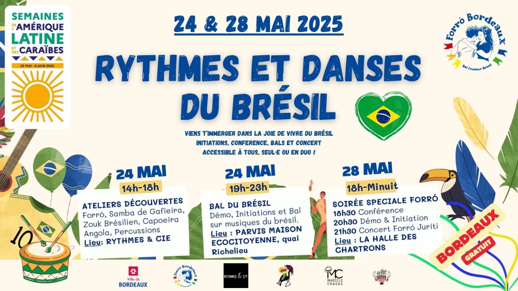 Rythmes et Danses du Brésil - Ateliers le 24 Mai à 14h