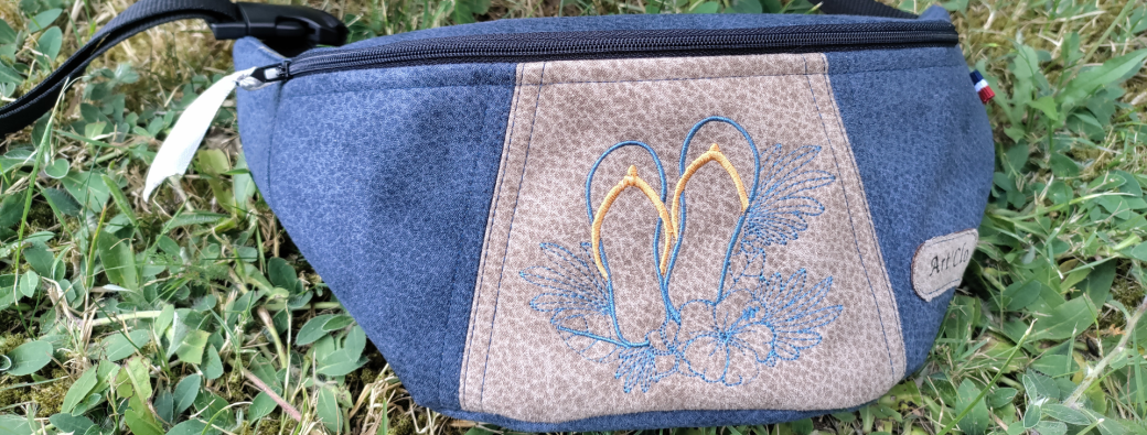 Sac banane tong bleu