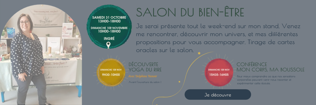 Salon du bien-être : rencontre sur stand, yoga du rire & conférence "mon corps, ma boussole"