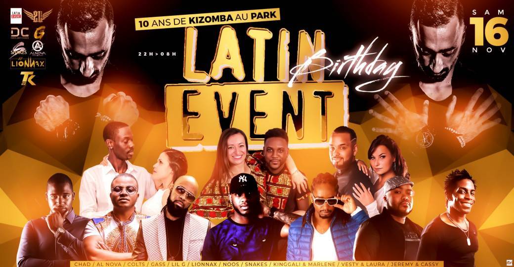 Samedi 16 Novembre - 10 Ans De Kizomba au Park - Latin Event BD