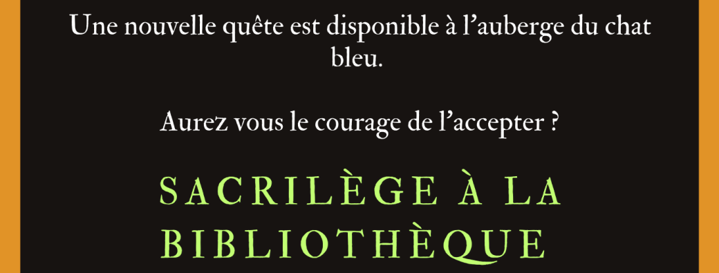 Session JDR- Sacrilége à la bibliothéque