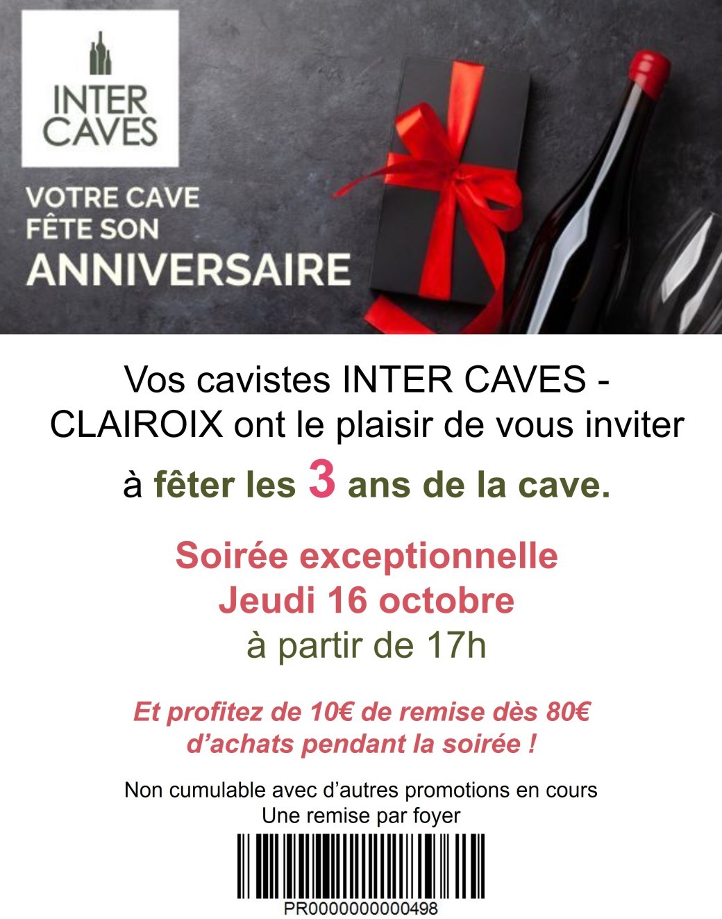 SOIREE ANNIVERSAIRE 3 ANS INTERCAVES CLAIROIX