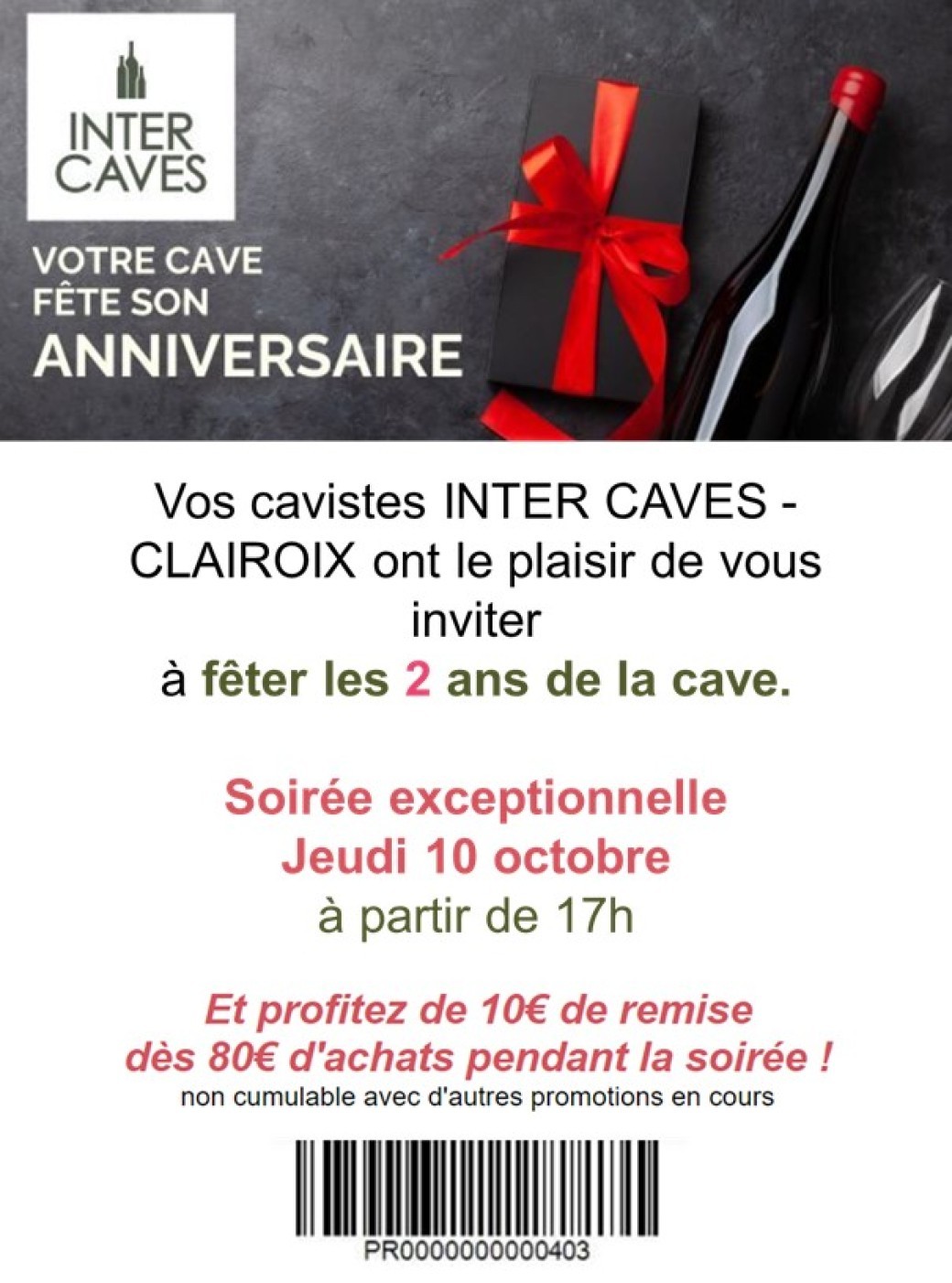 SOIREE ANNIVERSAIRE 2 ANS INTERCAVES CLAIROIX