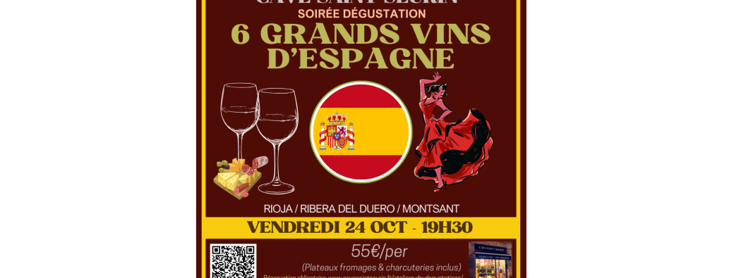 Soirée dégustation - 6 Grands vins d'Espagne