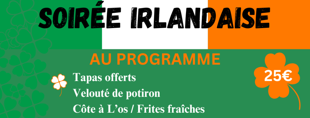 Soirée irlandaise vendredi 6 et samedi 7 novembre 
