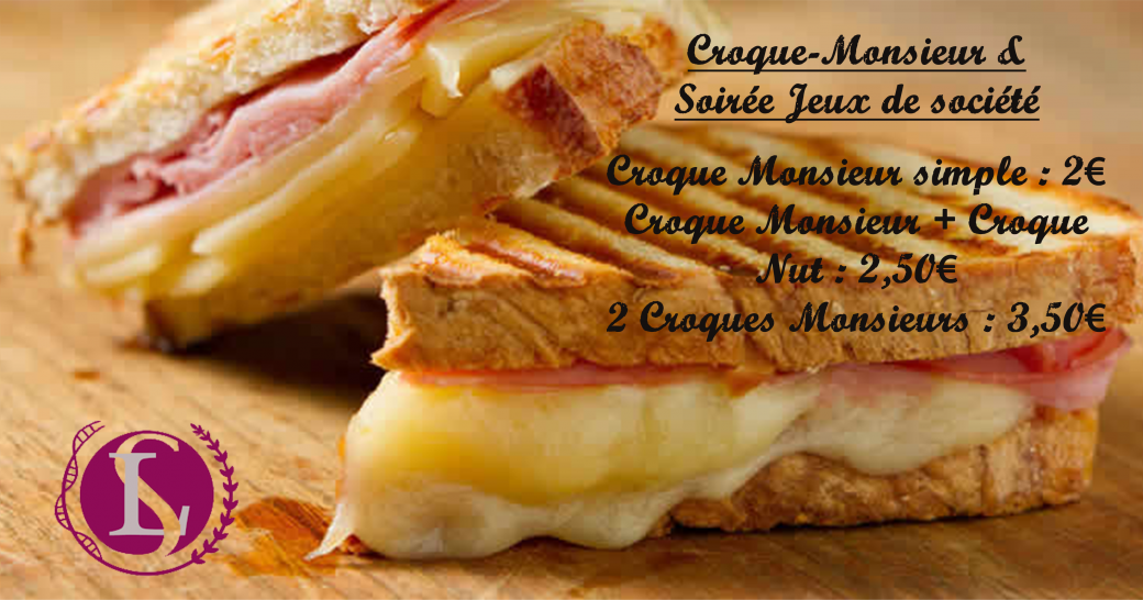 Croque-monsieurs soirée jeux de société