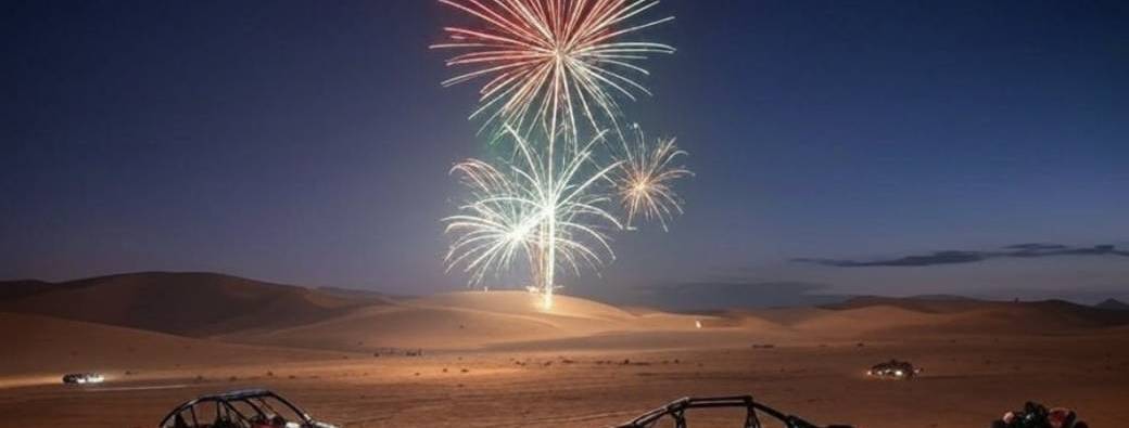 Soirée Privée au Désert d’Agafay : Coucher de Soleil et Feu d’Artifice
