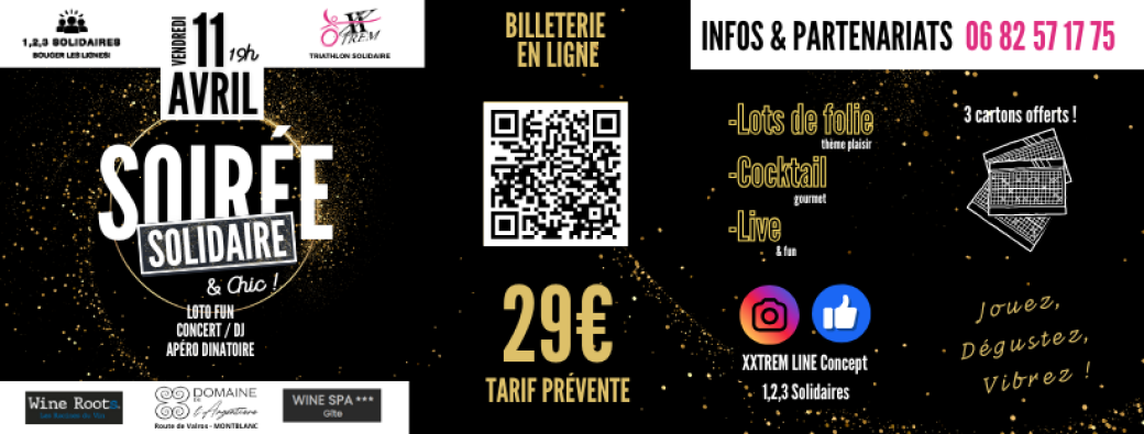 LA SOIREE SOLIDAIRE CHIC et FESTIVE!
