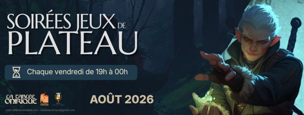 Soirées jeux de plateau - Août