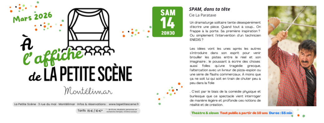 SPAM dans ta tête / Sam. 14 mar. 2026 / La Petite Scène Montélimar