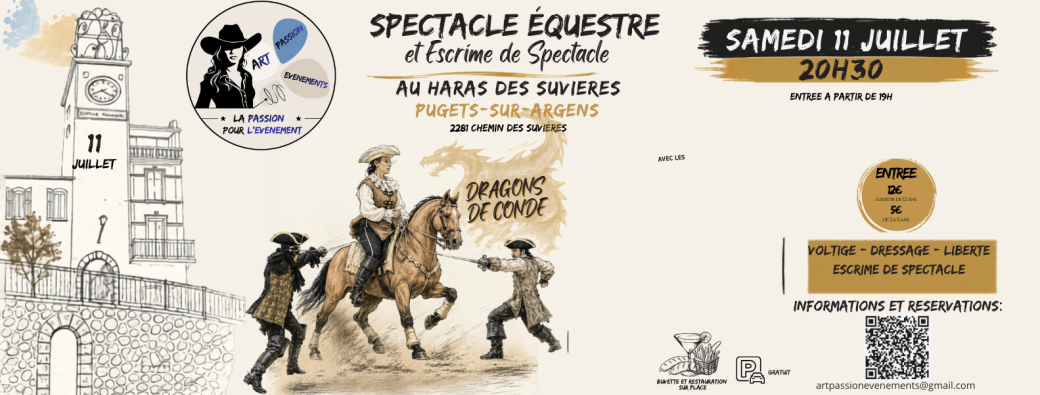 SPECTACLES EQUESTRES et ESCRIME DE SPECTACLE HARAS DES SUVIERES