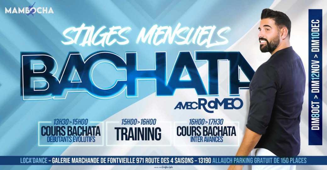 Stage Bachata 12 Novembre 2023 avec Roméo