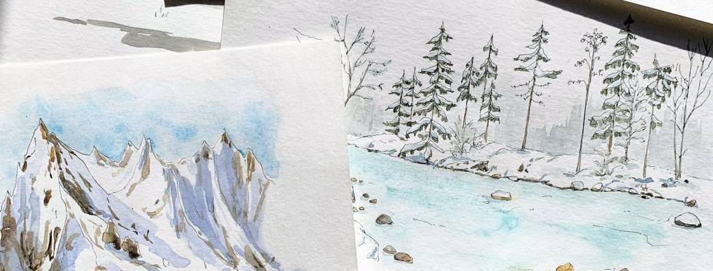 Stage carnet de voyage peindre la neige