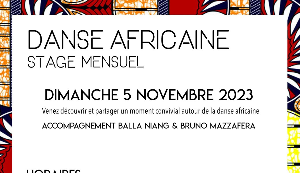 STAGE DANSE AFRICAINE 5 NOVEMBRE