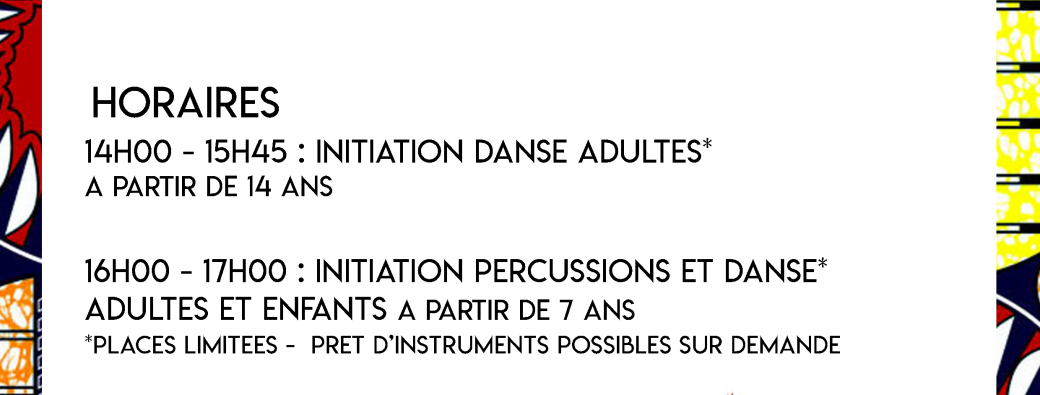 STAGE DANSE AFRICAINE DIMANCHE 17 MARS
