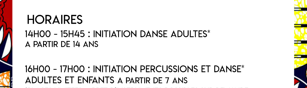 STAGE DANSE AFRICAINE DIMANCHE 30 JUIN 2024