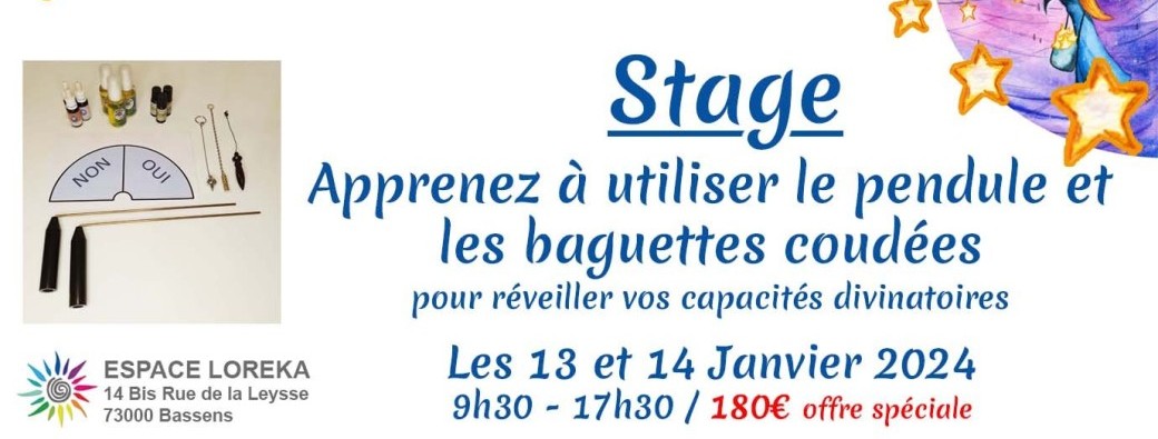 Stage de 2 jours «Apprenez à utiliser le pendule et les baguettes coudées»