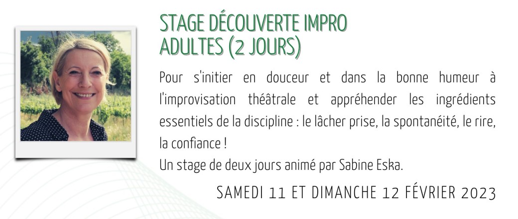 Stage Découverte Impro Adultes (2 jours)
