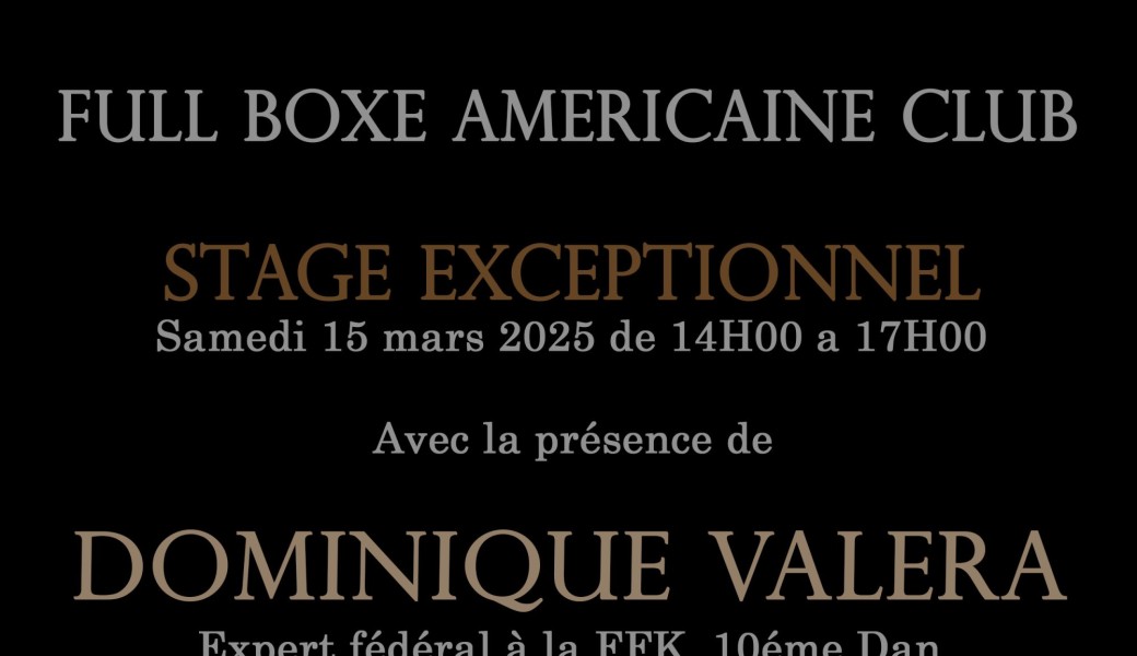 Stage  FBAC -Dominique Valera, Expert Fédéral FFK, 10ème DAN