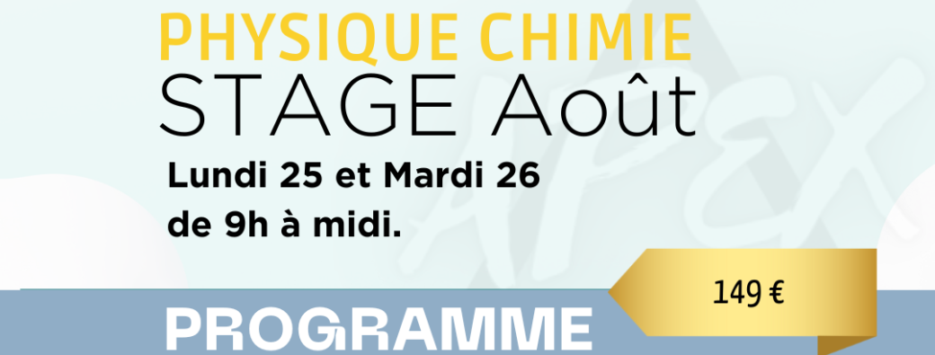 Stage Physique-chimie Terminale Août 