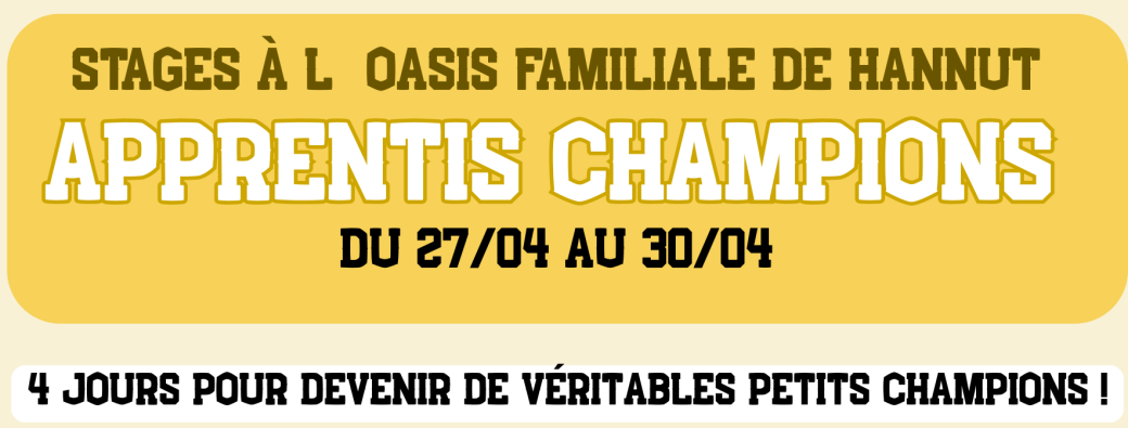 Stage vacances de printemps 1ere semaine (1 inscription par enfant, 2 jours de stage minimum)