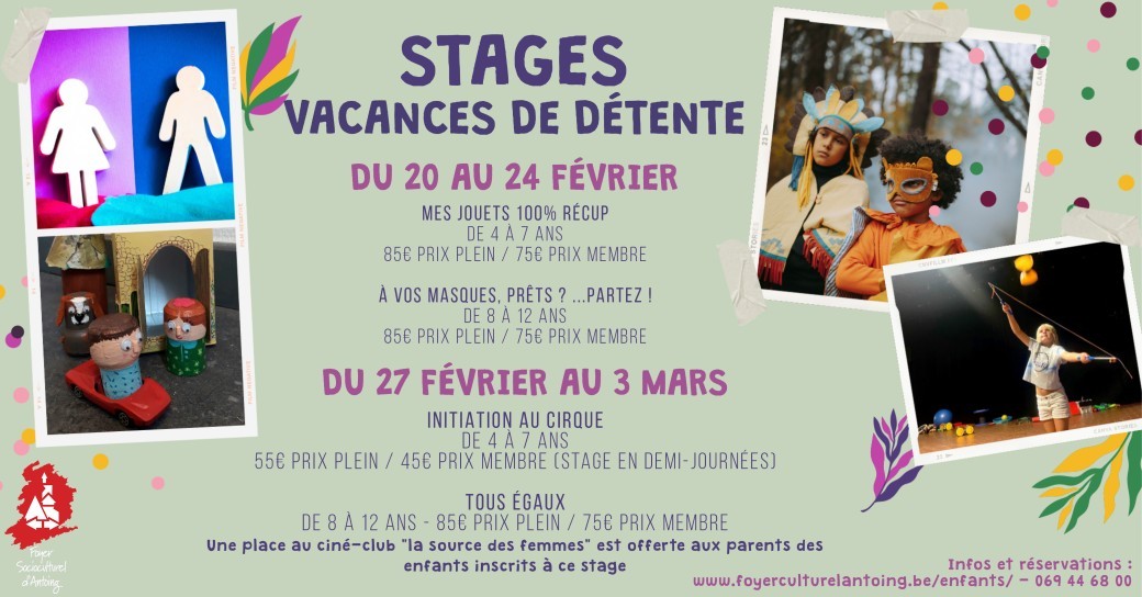 Stages de vacances de détente 2023 Stages de vacances de détente 2023