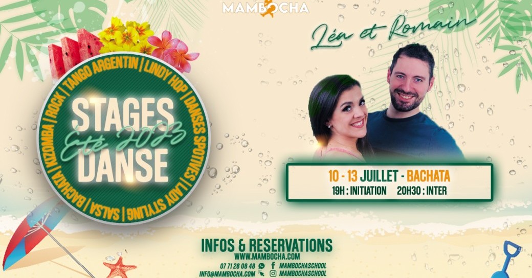 Stages d'été 2023 - Bachata - 10 au 13 Juillet