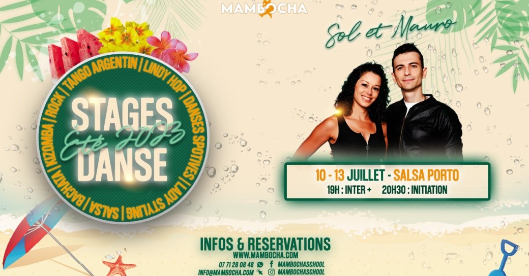 Stages d'été 2023 - Salsa Porto - 10 au 13 Juillet