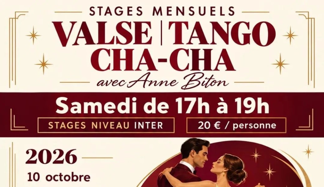 Stages Mensuels Valse, Tango, Cha-cha - Niveau Inter