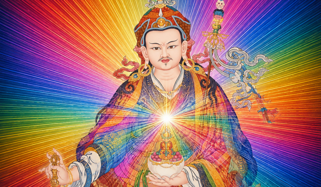 Statues de Padmasambhava, Manjoushri, Vajrapani 