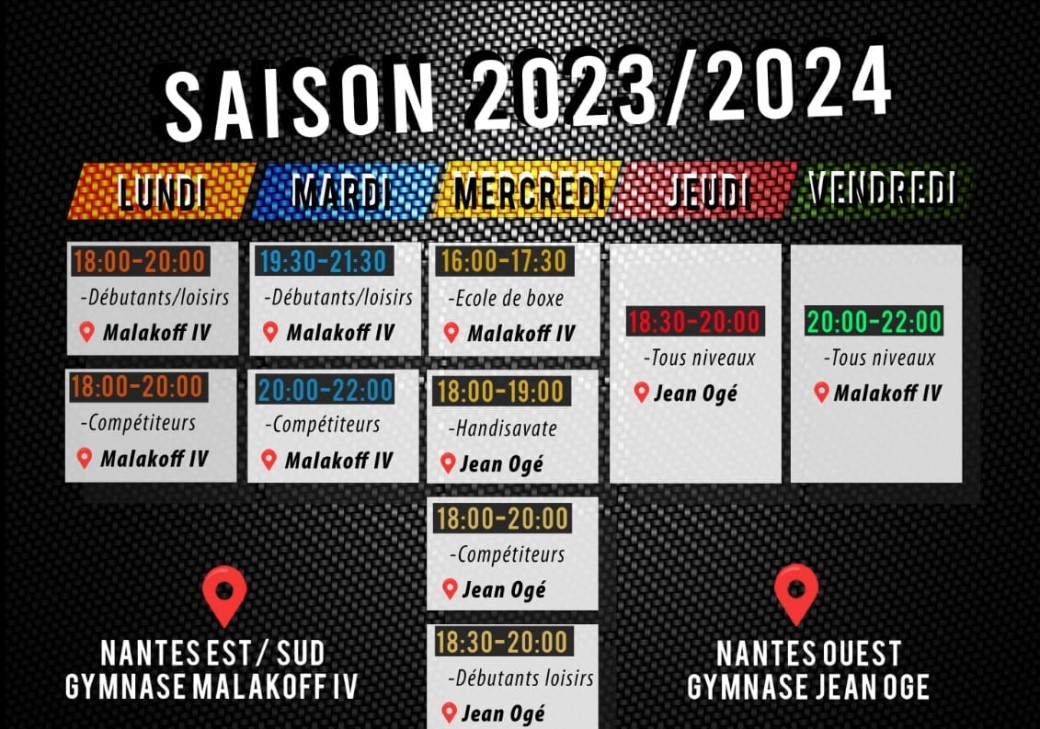 Team Gouzior Boxing / LLSBF / Cours de savate Boxe Française 2023-2024
